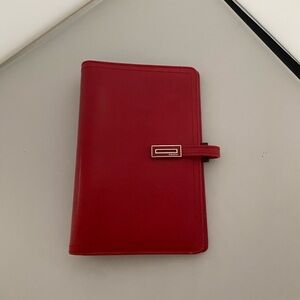 Coach Red Leather Organizer with Gold Accent, Vintage.